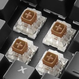 Sharkoon SKILLER SGK60 Teclado Mecánico Gaming QWERTY Español, Switches Kailh BOX Marrones Táctiles, Teclas PBT Doble Inyección, Aluminio Negro
