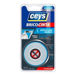 Ceys Cinta doble cara para azulejos de baño, 1.5 m