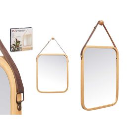 Espejo Bambu Rectangular 41X33Cm Correa Cuero Giftdecor (6 Unidades) Precio: 85.49999997. SKU: B1AGSN43DZ