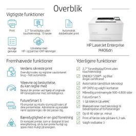 HP 3PZ15A Impresora Láser Monocromo LaserJet Enterprise M406DN | Dúplex Automático, Ethernet, 40 ppm, Seguridad Avanzada HP 3PZ15A Impresora Láser Monocromo LaserJet Enterprise M406DN | Dúplex Automático, Ethernet, 40 ppm, Seguridad Avanzada