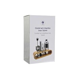 DKD Home Decor Set de 9 Coctelera Dorado Acero Inoxidable Bambú 9 x 25 x 9 cm