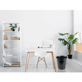 Q-connect Papelera de Plástico Negro Opaco 13 Litros 275x285 mm