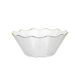 DKD Home Decor Bol Glam de Ensalada Cristal Transparente Dorado 24.6x10.2x24.6 cm - Apto Microondas y Lavavajillas (2 Unidades) Precio: 28.49999999. SKU: B179NHJBEH