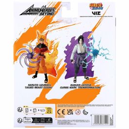 Bandai Figura de Acción Coleccionable Sasuke Uchiha Naruto Shippuden Anime Heroes Beyond 17 cm, detallada y articulada con accesorios