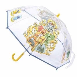 Cerdá Paraguas Burbuja Manual Harry Potter 100% POE Transparente Azul. Ideal para Lluvia y Viento, Protección para Niños y Niñas
