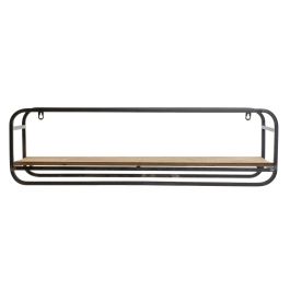 DKD Home Decor Repisa Loft Estantería de Pared con Barra Colgador, Metal y MDF, Marrón Oscuro Negro 71x16x20.5 cm Precio: 25.00344. SKU: S3034227