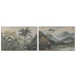 DKD Home Decor Cuadro Oriental Paisaje Palmeras Lino Abeto Verde Azul 80 x 120 x 3 cm (2 Unidades) Precio: 56.95000036. SKU: B14VR2349P