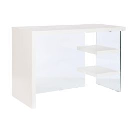 Escritorio DKD Home Decor Blanco Transparente Cristal Madera MDF 120 x 50 x 76 cm