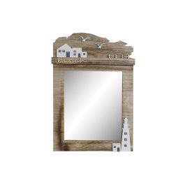 Espejo Mediterraneo DKD Home Decor Marron Blanco 3 x 51 x 34 cm