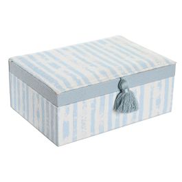 Joyero Mediterraneo DKD Home Decor Azul Blanco 17 x 9 x 23 cm