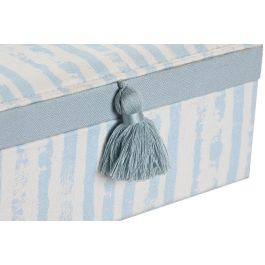 Joyero Mediterraneo DKD Home Decor Azul Blanco 17 x 9 x 23 cm