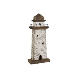 Figura Decorativa Home ESPRIT Blanco Natural Faro Acabado envejecido 22,5 x 11 x 51 cm