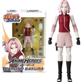 Bandai Figura Anime Heroes Naruto Haruno, 20+ puntos de articulación, detalle increíble, 15.5x25.5x5.5 cm