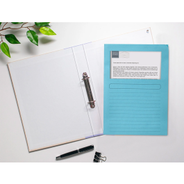 Q-connect Subcarpeta Cartulina A4 Azul con Ventana Transparente, 120 g/m²