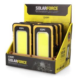 Edm Linterna Solar Force LED COB Recargable USB Panel Solar Imán Gancho 10W 750lm