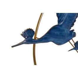 DKD Home Decor Decoración Glam Garzas de Metal Azul Dorado 51x9x51 cm