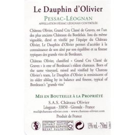 Olivier Dauphin 2016 Pessac-Léognan - Vino tinto de Burdeos Olivier Dauphin 2016 Pessac-Léognan - Vino tinto de Burdeos