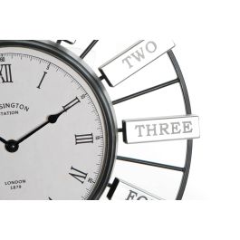 DKD Home Decor Reloj de Pared Dorado y Plateado Loft 6.4 x 40 x 40 cm (2 Unidades)