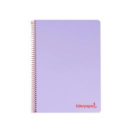 Cuaderno Espiral Liderpapel A4 Wonder Tapa Plastico 80H 90 gr Cuadro 4 mm Con Margen Color Violeta 5 unidades