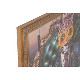 DKD Home Decor Cuadro Loft Multicolor Azul 4 x 100 x 100 cm (2 Unidades)