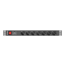 Lanberg PDU-07F-0200-IEC-BK PDU Unidad de Distribución de Energía 7 Salidas AC, Conector C14, Tipo F, 1U Rack Horizontal, 10A, Negro Precio: 22.49999961. SKU: B13JVGLFAL