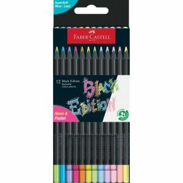 Faber-Castell Estuche Cartón 12 Lápices de Color Neon Black Edition, Mina Superblanda, Madera Negra, 116410 Precio: 10.78999955. SKU: B1AJ2GT3G6