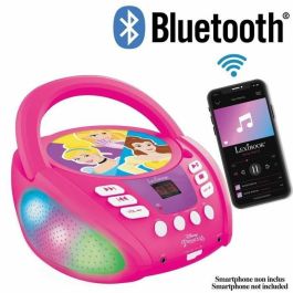 Lexibook Reproductor de CD Bluetooth Princesa de Disney con Efectos de Luz Multicolor, Compatible con Smartphones y Tablets