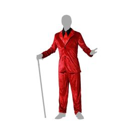 Disfraz Vampiro Hombre Adulto Traje Rojo Con Corbata Chaqueta Pantalón Camisa Halloween