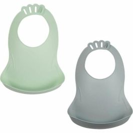 Thermobaby AAAMI10104 Set de 2 Baberos Bibou Verde Celadón Charm Gris Precio: 24.50000014. SKU: B16PREK3VR