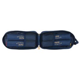 Safta Plumier Mochila Vacío Harry Potter "Magical" 12x23x5cm Azul Marino y Marrón Poliéster y Polipiel