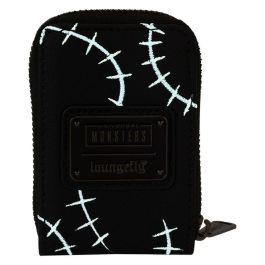 Loungefly Tarjetero Bride of Frankenstein Neon Mask Universal Monster, Piel Vegana, Brilla en la Oscuridad, 10 Ranuras para Tarjetas