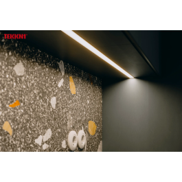 KIMERA Perfíl Aluminio TVED Anodizado Negro con Difusor Opal Tapones y Clips Sujeción 2,02M