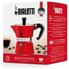 Bialetti Moka Express Cafetera Italiana 1 Taza Roja Aluminio 4941