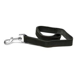 Gloria Correa Oasis de Cuero de Alta Calidad Reforzada con Costuras y Mosquetón Retráctil Seguro 60 cm x 30 mm Negro para Perro