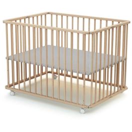 WEBABY AT43294452709438 Parque Plegable Rectangular CALI 70x100 cm hasta 24 Meses Madera Haya Cruda