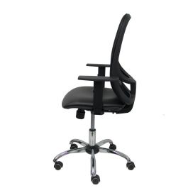 PIQUERAS Y CRESPO Silla Cilanco negra malla negra asiento similpiel negro brazo regulable base cromada PIQUERAS Y CRESPO Silla Cilanco negra malla negra asiento similpiel negro brazo regulable base cromada