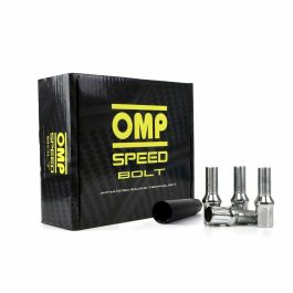 Omp OMPS09961202 Tornillos de Rueda para Coche Acero DIN 10.9 M12x1.5 Largo 27mm Llave 17-19 Plata Juego de 20 con Llave