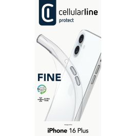 Cellularline Fine Case iPhone 16 Plus Funda Blanda Ultrafina Transparente con MagSafe para Apple iPhone 16 Plus 6.7"