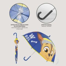 Cerdá Paraguas de Apertura Manual para Niños, Fabricado en EVA con Diseño de Paw Patrol, 45 cm de Diámetro, Color Azul. Ideal para 3-12 Años