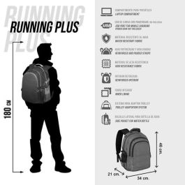Karactermania Miércoles Run. Plus FAN Chain Mochila, Negro, Ripstop, 3 Compartimentos, USB, 44x34x21 cm