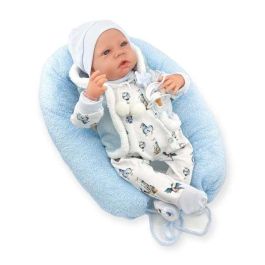 Reborn pijama blanco gorro azul mecanismo pulsador lloro ref: 18400-24 50 cm Precio: 88.50000016. SKU: B1HLXVM2BR