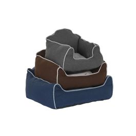 DKD Home Decor Cama Mascota Azul Marron Gris Set de 3 61 x 34 x 72 cm