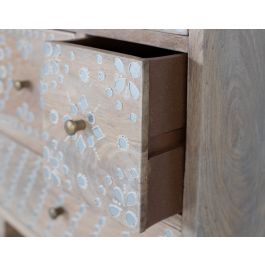 Giner y Colomer Mesita de Noche Hecha a Mano en Madera de Mango con 5 Cajones