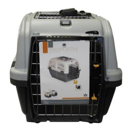 Aime Transportín Skudo 55x36x35cm para perros y gatos. Con 2 ventilaciones laterales, rejilla metálica y puerta con cierre seguro.