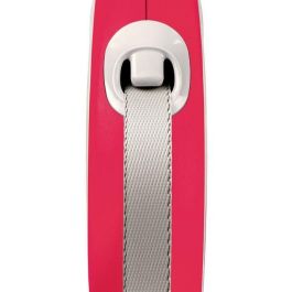 Flexi New Comfort Correa Retráctil de Cinta para Perros Talla M, 5 Metros, Rojo Bicolor, con Sistema de Freno Mejorado