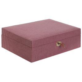 DKD Home Decor Joyero Urban Pana Rosa Magenta Crema 19 x 27 x 9 cm