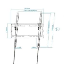 TooQ LP1071T-B Soporte de Pared Fijo/Inclinable para TV 32-70" hasta 45kg, VESA hasta 400x400, Dist. Pared 20mm, Negro