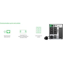 APC SMT750iC Smart-UPS Tower 750VA 500W Línea Interactiva con SmartConnect y Smartslot