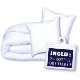 Paquete de protección: edredón 220x240 cm + funda de almohada + 1 protector de almohada - hecho en Francia Paquete de protección: edredón 220x240 cm + funda de almohada + 1 protector de almohada - hecho en Francia