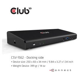 Club3D CSV-1562 Docking Station USB-C a 6xUSB3/2xDP/HDMI/LAN/Audio 4K Charging